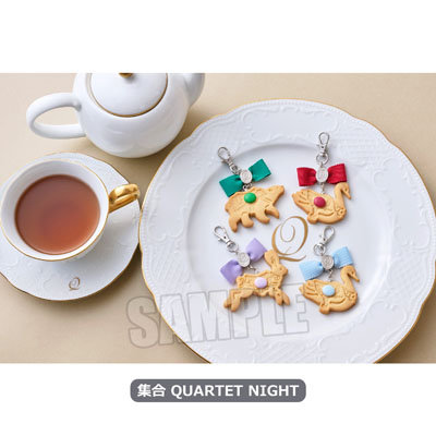 うたの☆プリンスさまっ♪ Q☆UP カルーセルクッキーバッグチャーム「寿 嶺二」 モチーフ:UNIT MUSIC(白クマ)…約縦37×横62×厚さ11mm、UNIT DREAM(白ウサギ)…約縦52×横63×厚さ11mm、UNIT LOVE(白鳥)…約縦49×横52×厚さ11mm