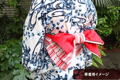 うたの☆プリンスさまっ♪ K.M☆U.P YUKATA-MODE 帯 「一十木音也」 幅約16.5cm、長さ約4m、ビジュアルカード:約縦148×横100mm