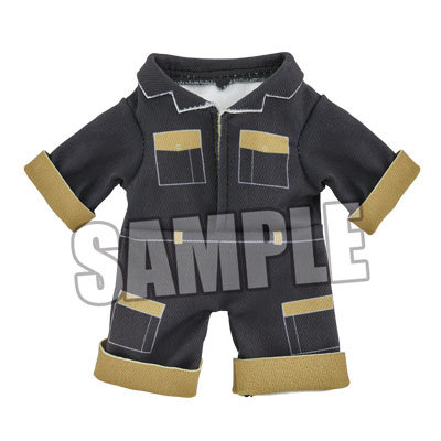 【BOL限定】ぬいスター コスチューム ジャンプスーツ ブラックVer. 上着丈約5cm、肩幅約6cm、ズボン丈約5.5cm