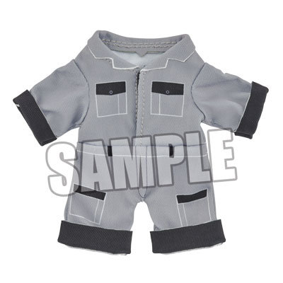 【BOL限定】ぬいスター コスチューム ジャンプスーツ グレーVer. 上着丈約5cm、肩幅約6cm、ズボン丈約5.5cm