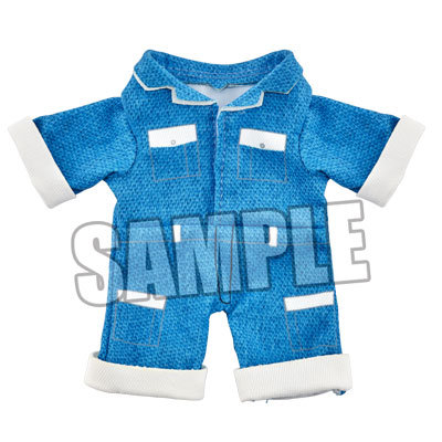 【BOL限定】ぬいスター コスチューム ジャンプスーツ ライトブルーVer. 上着丈約5cm、肩幅約6cm、ズボン丈約5.5cm