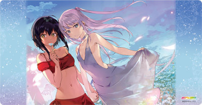 キャラクター万能ラバーマットスリム E☆2 昆布わかめ「サラ＆リリィ」 約長辺580×短辺300×厚さ2mm