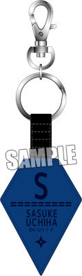 NARUTO-ナルト- 疾風伝　合皮キーホルダー「うちは サスケ」 約縦128×横39×厚さ3mm　・丸カン、レバーナスカンセット