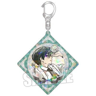 ジャックジャンヌ ホログラムアクリルキーホルダー「世長創司郎」3rd Anniversary Ver. ＜本体＞約縦107×横102×厚さ3mm、＜キーホルダー部分込み＞約縦150×横102×厚さ10mm