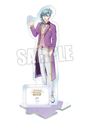 うたの☆プリンスさまっ♪ ラメアクリルスタンド SHINING BIRTHDAY STREAM Ver.「美風 藍」[BGS2025] ＜本体＞約縦116×横56×厚さ3mm以内、＜台座＞約48×48×厚さ3mm、＜前パーツ＞約縦28×横31×厚さ3mm