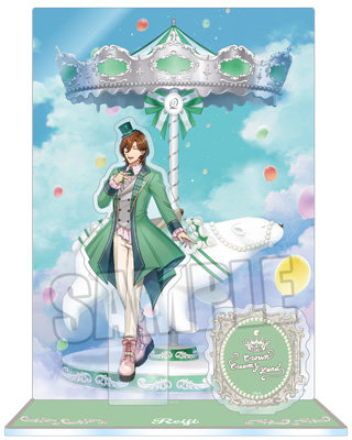 うたの☆プリンスさまっ♪ アクリルスタンド Crown Creamy Land ～Fairground Carousel～ Ver.「寿 嶺二」[WM] ＜本体＞約縦134×横71mm以内、＜背景＞約縦170×横120mm、＜ロゴ＞約縦35×横120mm、＜台座＞約縦50×横45mm
