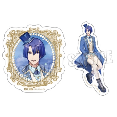 うたの☆プリンスさまっ♪ ミニサテンステッカーセット Crown Creamy Land ～Fairground Carousel～ Ver.「聖川真斗」[WM] ＜フレーム＞約縦65×横60mm、＜全身＞約縦80×横47mm以内