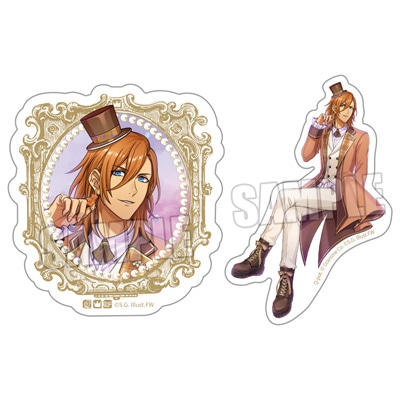 うたの☆プリンスさまっ♪ ミニサテンステッカーセット Crown Creamy Land ～Fairground Carousel～ Ver.「神宮寺レン」[WM] ＜フレーム＞約縦65×横60mm、＜全身＞約縦80×横47mm以内