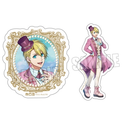 うたの☆プリンスさまっ♪ ミニサテンステッカーセット Crown Creamy Land ～Fairground Carousel～ Ver.「来栖 翔」[WM] ＜フレーム＞約縦65×横60mm、＜全身＞約縦80×横47mm以内