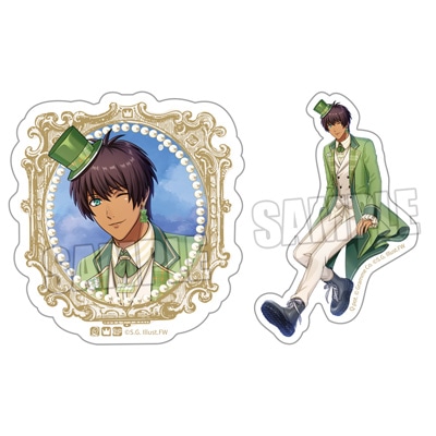 うたの☆プリンスさまっ♪ ミニサテンステッカーセット Crown Creamy Land ～Fairground Carousel～ Ver.「愛島セシル」[WM] ＜フレーム＞約縦65×横60mm、＜全身＞約縦80×横47mm以内