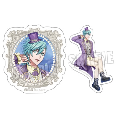 うたの☆プリンスさまっ♪ ミニサテンステッカーセット Crown Creamy Land ～Fairground Carousel～ Ver.「美風 藍」[WM] ＜フレーム＞約縦65×横60mm、＜全身＞約縦80×横47mm以内