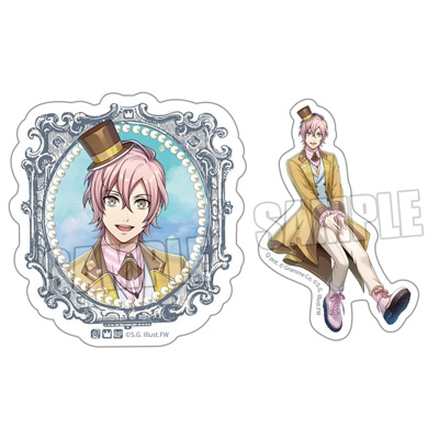 うたの☆プリンスさまっ♪ ミニサテンステッカーセット Crown Creamy Land ～Fairground Carousel～ Ver.「帝 ナギ」[WM] ＜フレーム＞約縦65×横60mm、＜全身＞約縦80×横47mm以内