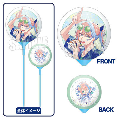 UN:LOGICAL スティックバルーン LicoBiTs FESTA -W Vacation- Ver.「ユーリ」 <膨らませ前>約縦325×横125mm、<膨らませ後>約縦300×横100mm