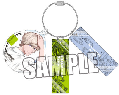 うたの☆プリンスさまっ♪ 3連アクリルキーリング Fragrance Pairing Ver.「天草シオン」 （キャラパーツ）約縦70×横70×厚さ3mm以内／（モチーフパーツ）約縦25×横80×厚さ3mm／（キーリング）約直径50mm