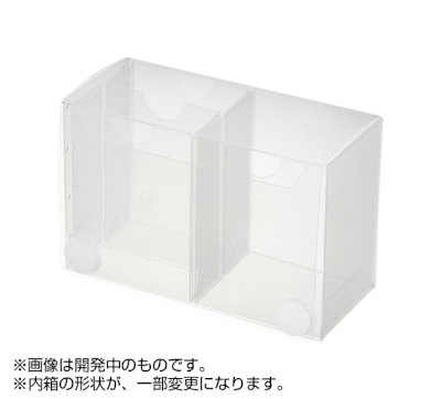 デッキケースマルチ クリア （外寸）約幅150×高98×厚65mm／（内箱1内寸）約幅70×高96×厚60mm（1個入り）／（内箱2内寸）約幅70×高96×厚29mm（2個入り）