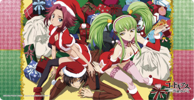 キャラクター万能ラバーマットスリム コードギアス 反逆のルルーシュ「ルルーシュ・C.C.・カレン」クリスマスVer. 約長辺580×短辺300×厚さ2mm
