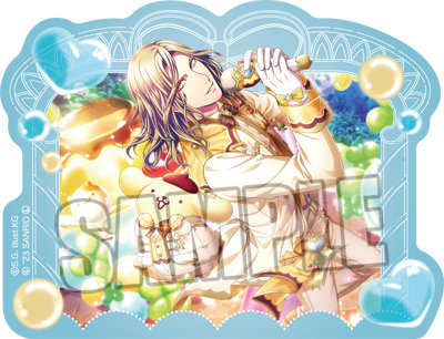 サンリオキャラクターズ×うたの☆プリンスさまっ♪ Shining Live サテンステッカー 幸福を繋ぐ聖らかな歌 アナザーショットVer.「ポムポムプリン・カミュ」