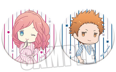 うたの☆プリンスさまっ♪ Cool Teachers 缶バッジセット Happy Stripe ちびキャラVer.「林檎＆龍也」