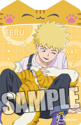 モブサイコ100 Ⅲ　ダイカットステッカー「花沢 輝気」猫と仲良しVer.