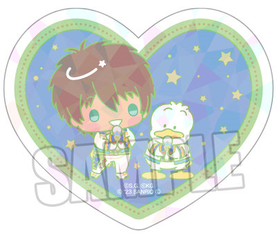 サンリオキャラクターズ×うたの☆プリンスさまっ♪ Shining Live ホロダイカットステッカー Happy Smiling Stage ちびキャラVer.「あひるのペックル・愛島セシル」