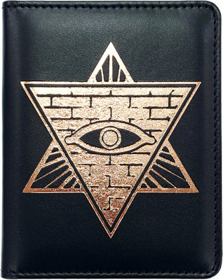 合皮製スタンド型カードケース「全知の眼」